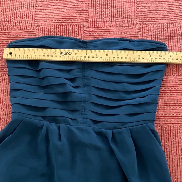 Women’s Size 4 - Sparkle & Fade Pleated Strapless teal Dress - Picture 7 of 15